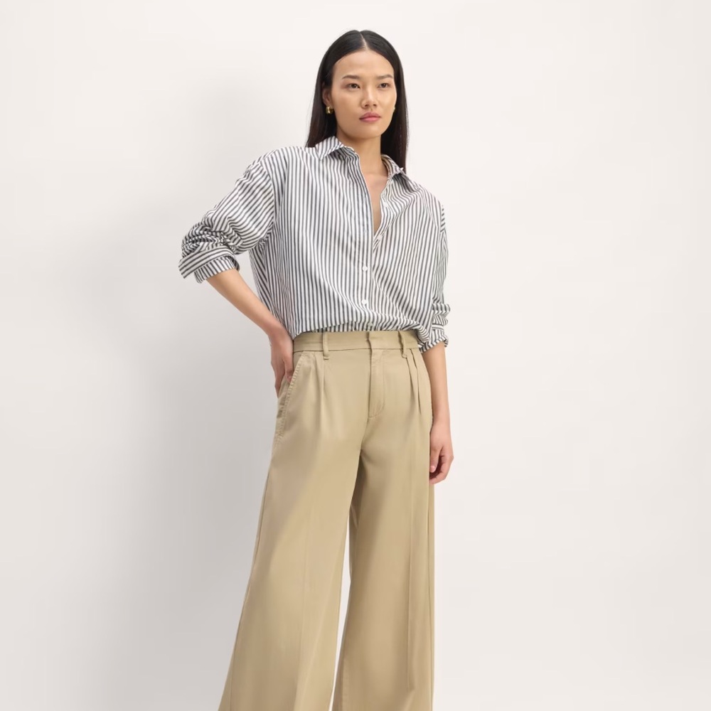 The Pleated Wide-Leg Chino, khaki, 6